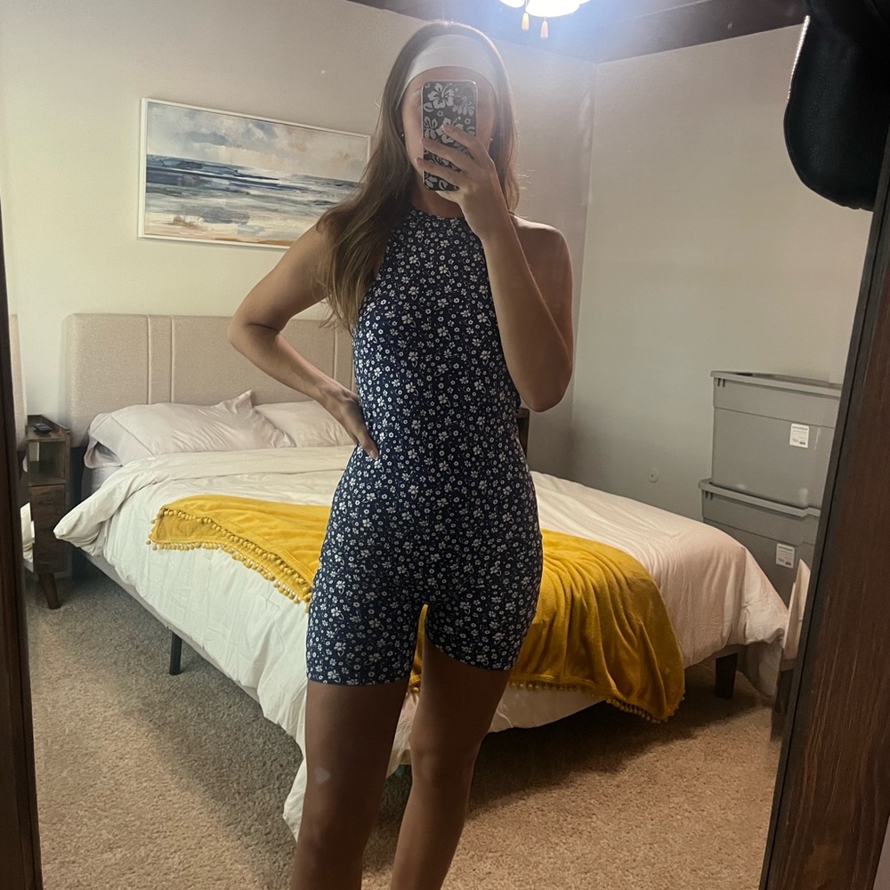 Blue Floral Playsuit